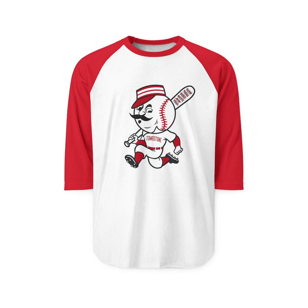 Tombstone Huckleberry Mascot Unisex Three-Quarter Sleeve Raglan Shirt