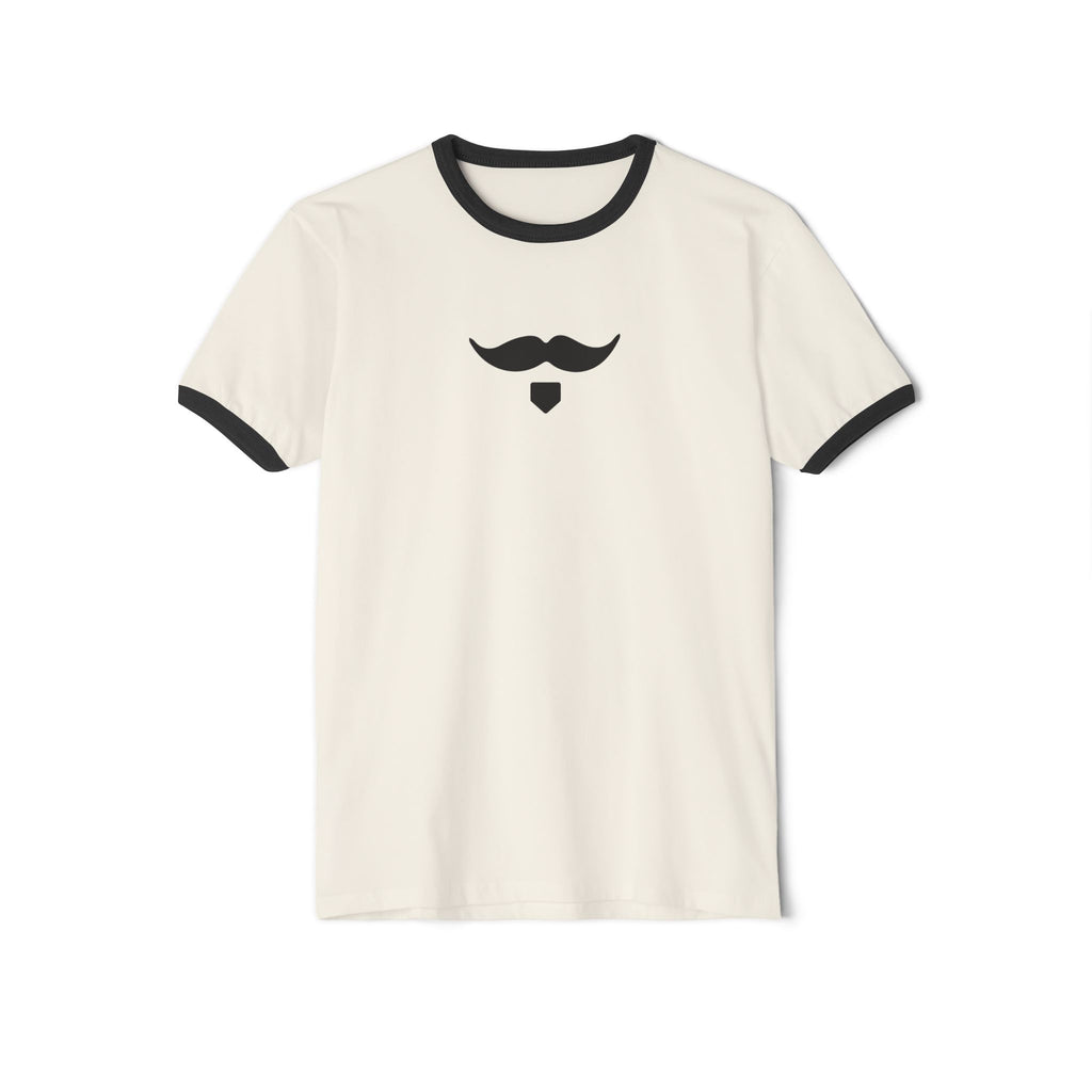 Tombstone Baseball Doc Mustache Homeplate Unisex Cotton Ringer T-Shirt