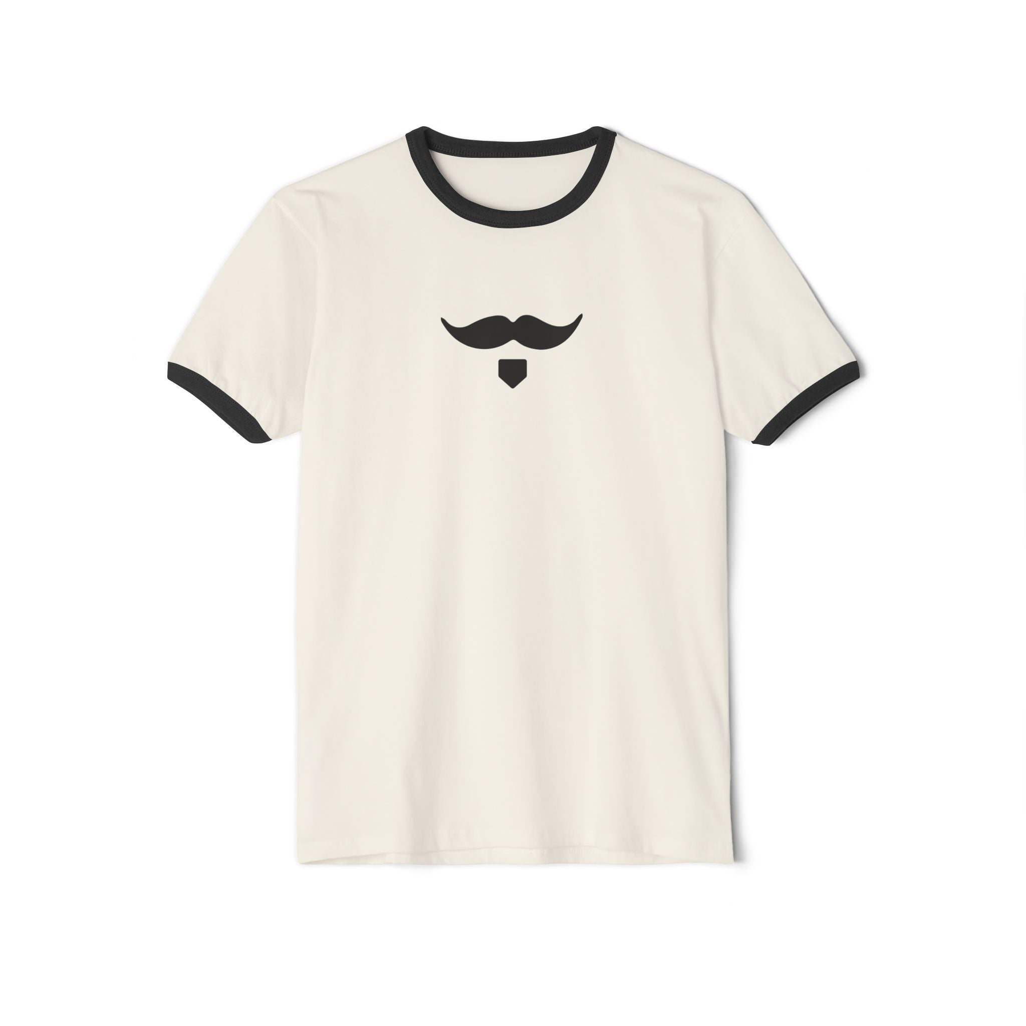 Tombstone Baseball Doc Mustache Homeplate Unisex Cotton Ringer T-Shirt