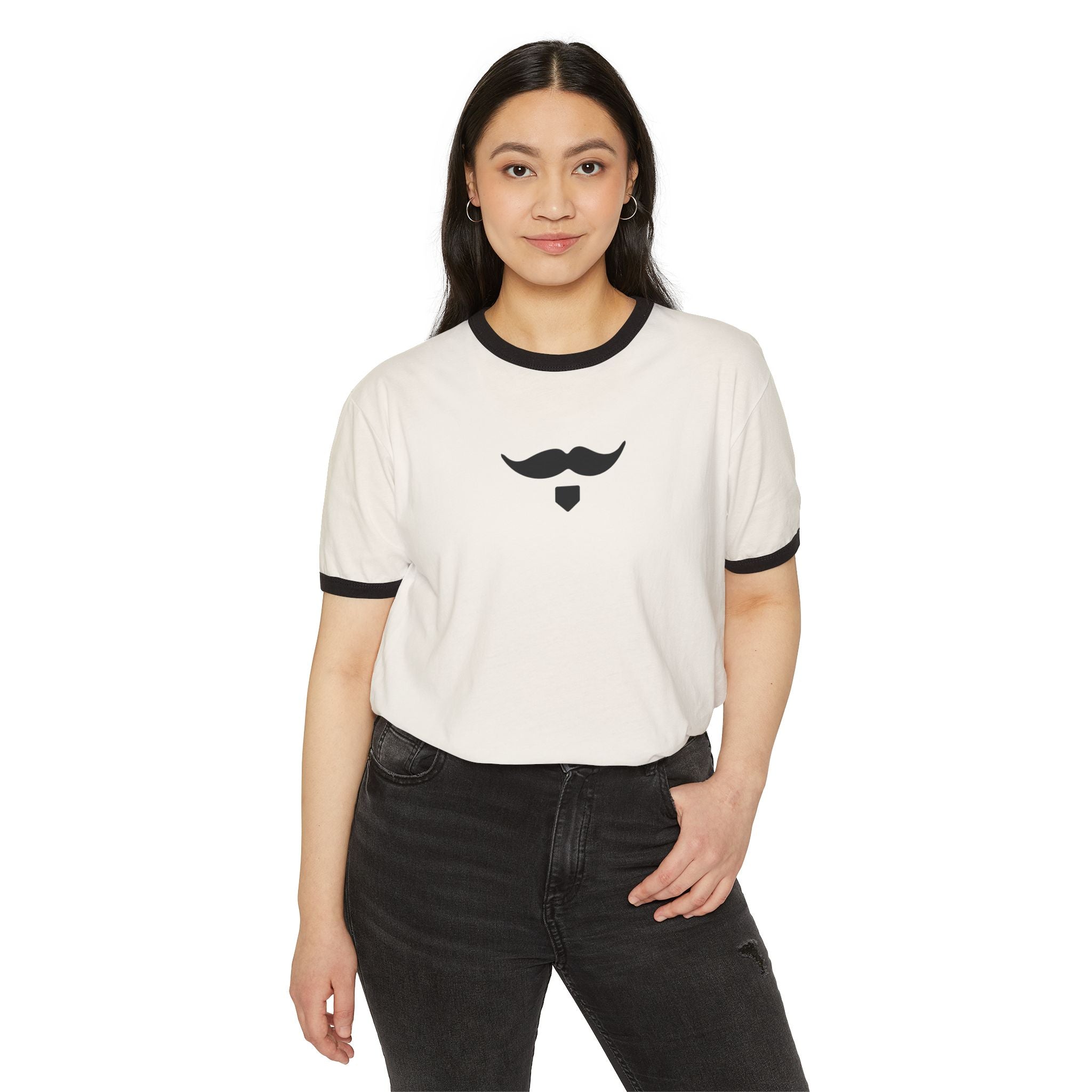 Tombstone Baseball Doc Mustache Homeplate Unisex Cotton Ringer T-Shirt