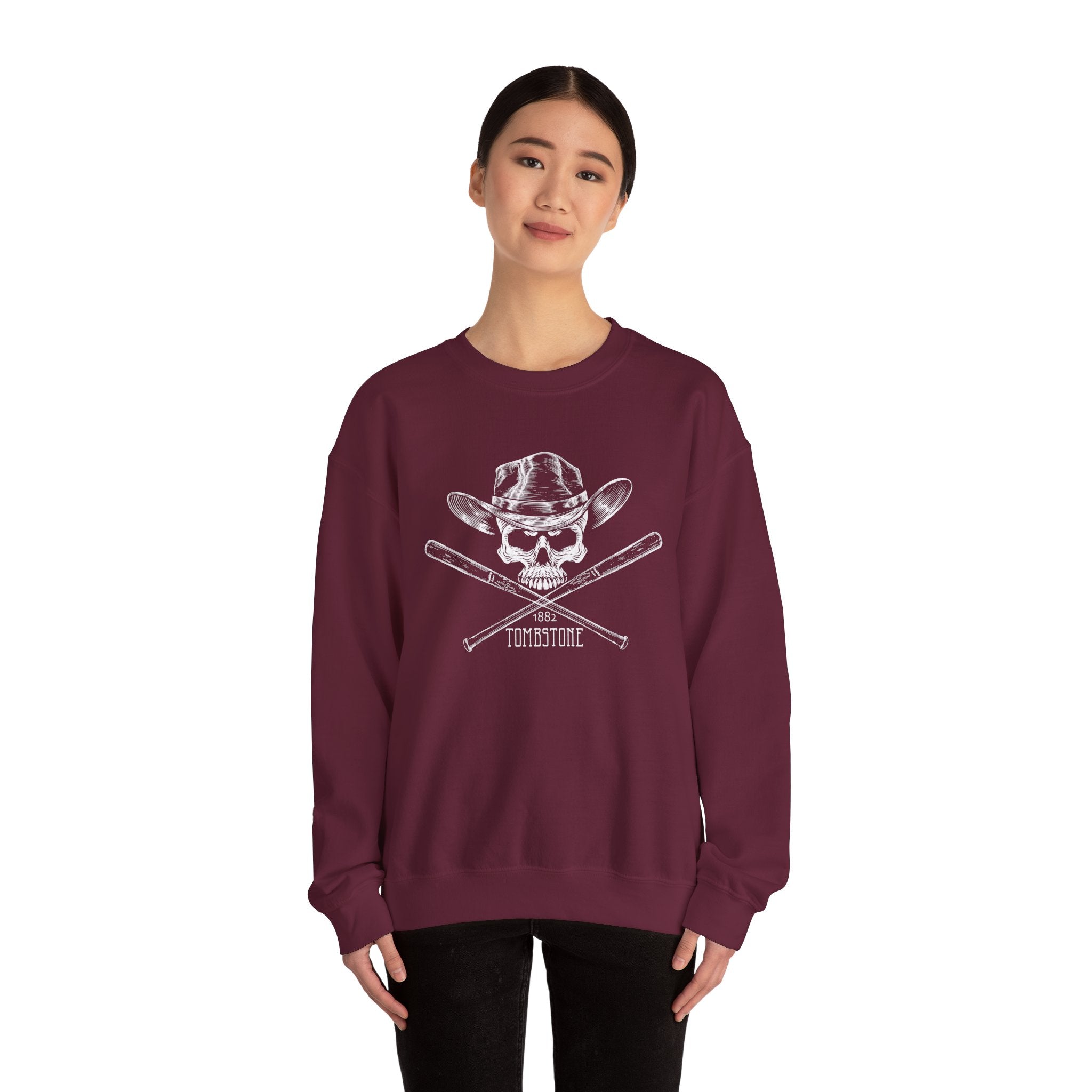 Tombstone Skull and Bats Unisex Heavy Blend™ Crewneck Sweatshirt