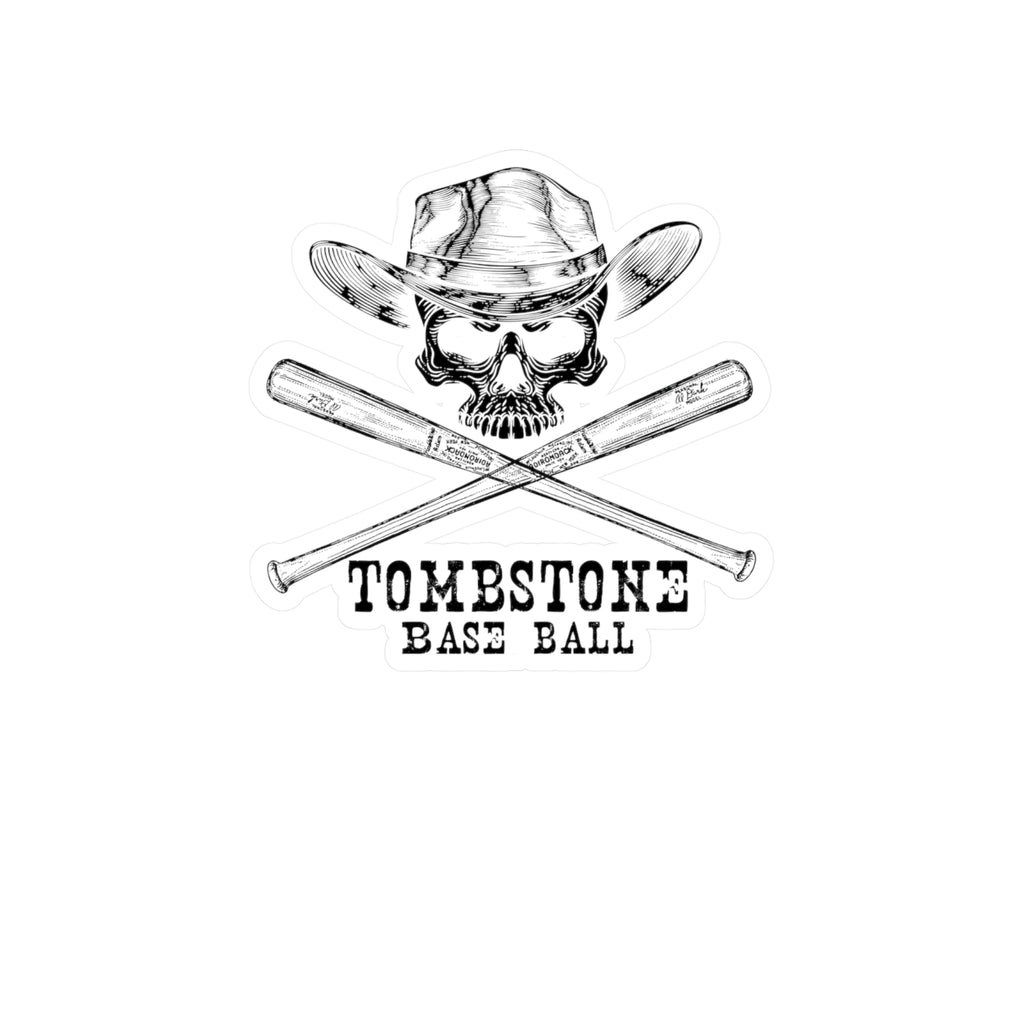 Tombstone Skull and Bats Kiss-Cut Vinyl Decals