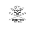Tombstone Skull and Bats Kiss-Cut Vinyl Decals