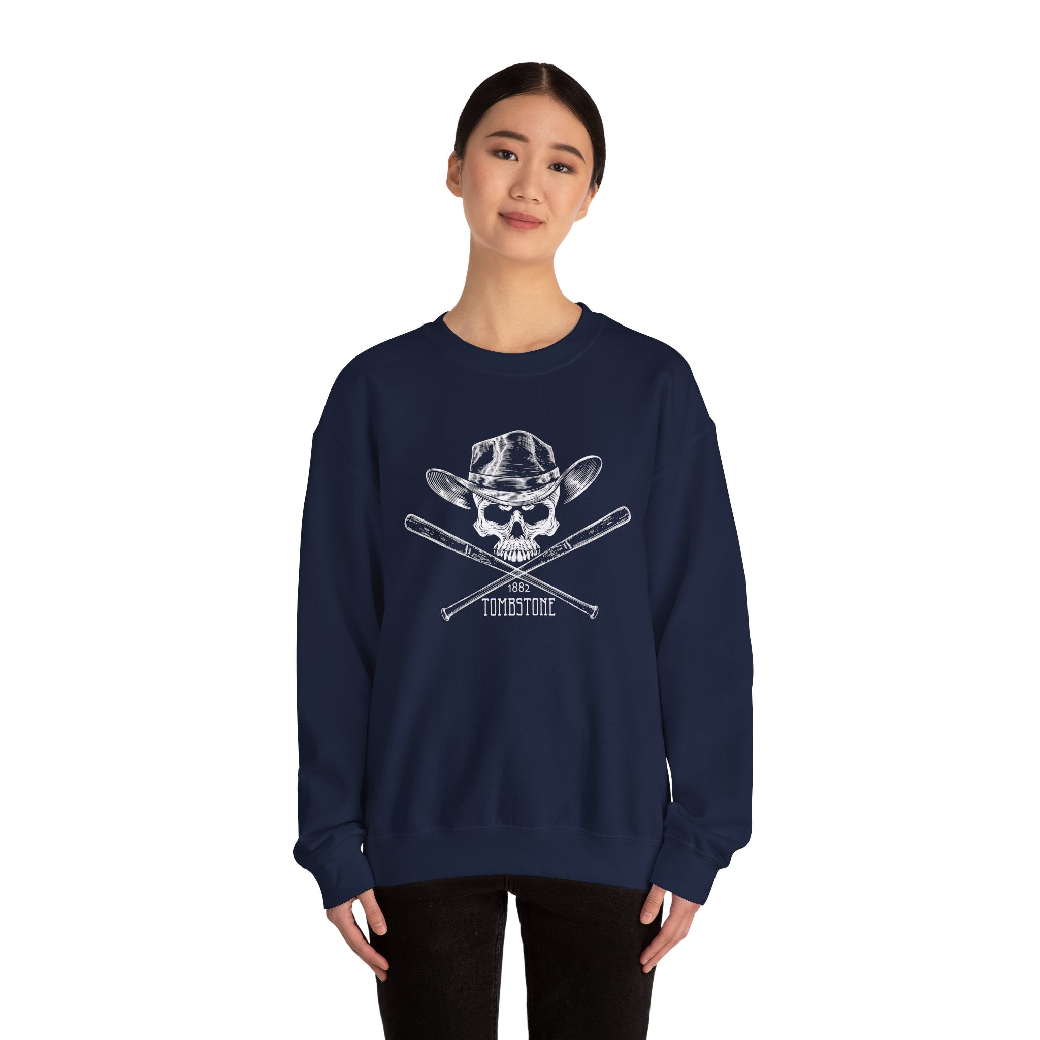 Tombstone Skull and Bats Unisex Heavy Blend™ Crewneck Sweatshirt