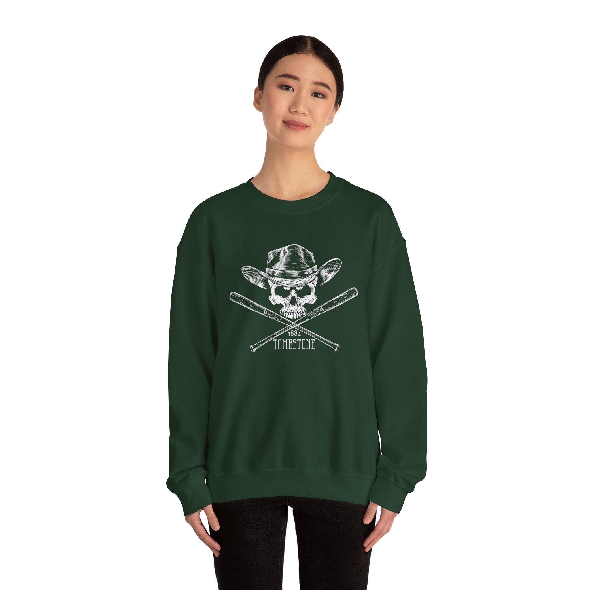 Tombstone Skull and Bats Unisex Heavy Blend™ Crewneck Sweatshirt
