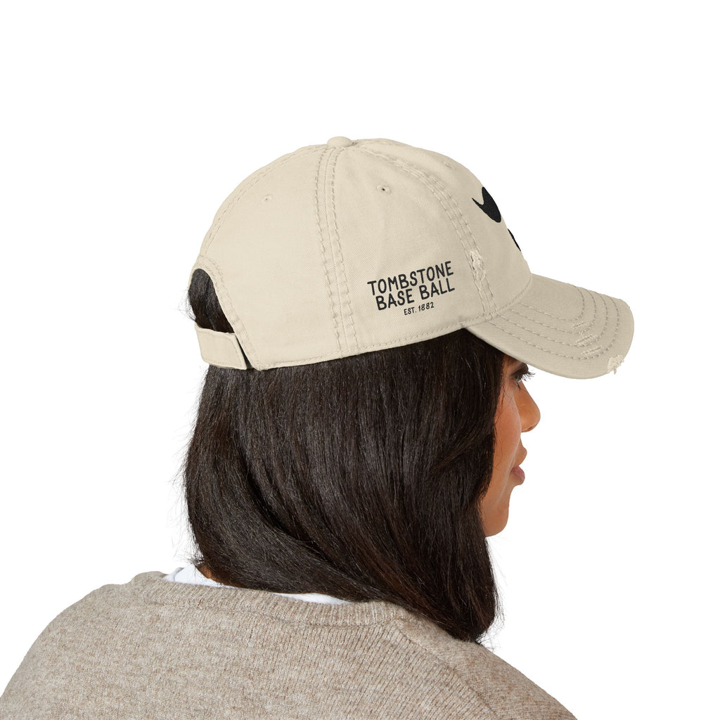 Tombstone Base Ball Doc  Embroidered Distressed Dad Hat
